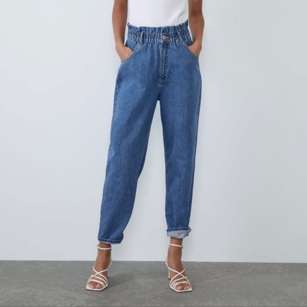 Zara Paperbag Slouchy Baggy Jeans Size 2